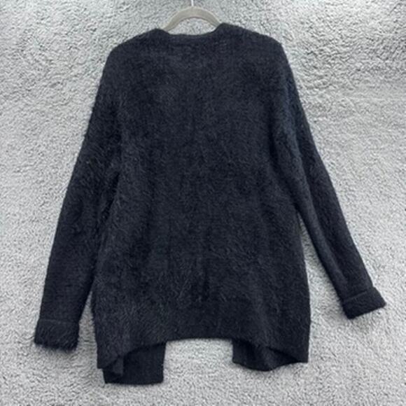 Pins & Needles Women's Medium Black Fuzzy Cardigan Open‎ Front Long Sleeves Cozy - Picture 7 of 11